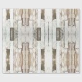 田舎田舎の農家の納屋グレーの白い木目 ラッピングペーパー (フラット)