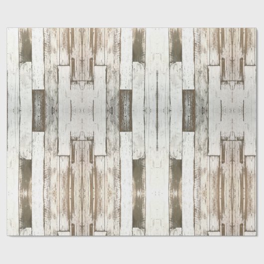 田舎田舎の農家の納屋グレーの白い木目 ラッピングペーパー (フラット)