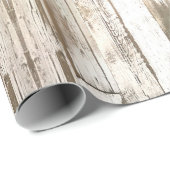 田舎田舎の農家の納屋グレーの白い木目 ラッピングペーパー (ロールコーナー)