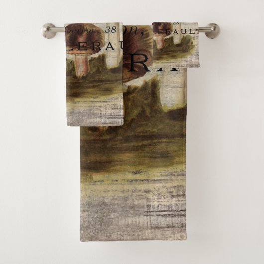 田舎田舎フランスのの童話の森のキノコ バスタオルセット (インサイチュ)