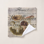 田舎田舎フランスのの童話の森のキノコ バスタオルセット (ウォッシュタオル)