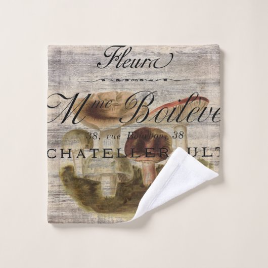 田舎田舎フランスのの童話の森のキノコ バスタオルセット (ウォッシュタオル)