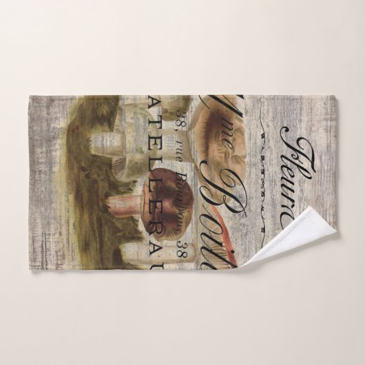 田舎田舎フランスのの童話の森のキノコ バスタオルセット (ハンドタオル)