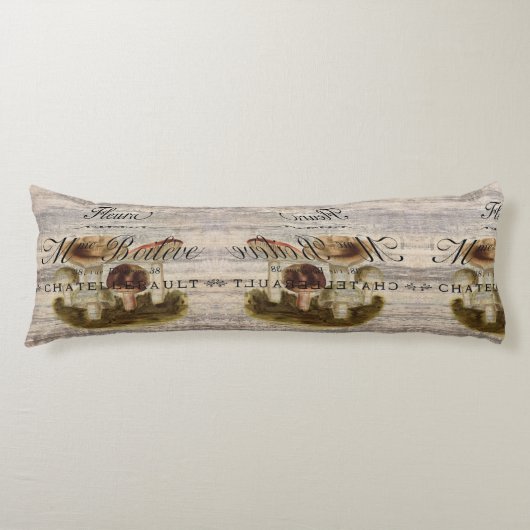 田舎田舎フランスのの童話の森のキノコ ボディピロー (正面)