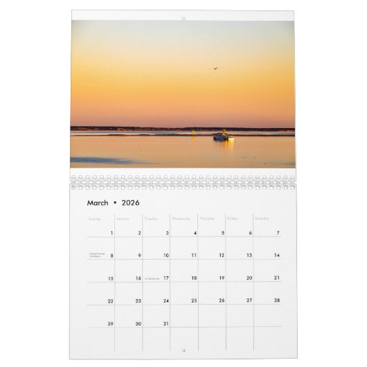 田舎町 カレンダー (3月 2026)