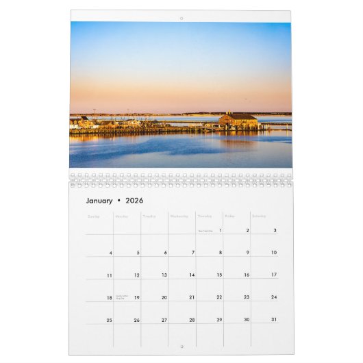 田舎町 カレンダー (1月 2026)