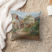 田舎素朴の花の庭 クッション (ブランケット)