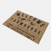 田舎素朴ようこそ私たちの農家の動物へ ドアマット (アングル)