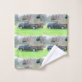 田舎素朴農業用トラック風呂タオル一式 バスタオルセット (ウォッシュタオル)