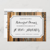 田舎結婚式のリハ素朴ーサルディナー インビテーションポストカード (正面/裏面)