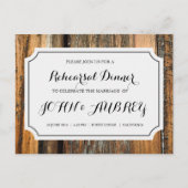 田舎結婚式のリハ素朴ーサルディナー インビテーションポストカード (正面)