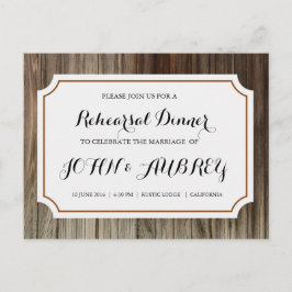田舎結婚式のリハ素朴ーサルディナー インビテーションポストカード