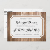 田舎結婚式のリハ素朴ーサルディナー ポストカード (正面/裏面)