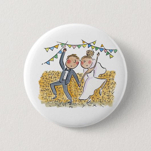 田舎結婚式 缶バッジ (正面)
