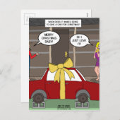 田舎者車のクリスマスプレゼント シーズンポストカード (正面/裏面)