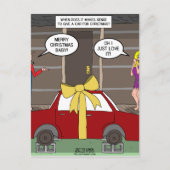 田舎者車のクリスマスプレゼント シーズンポストカード (正面)