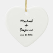 田舎育ちの少年および女の子のバレンタインのカップル セラミックオーナメント (裏面)