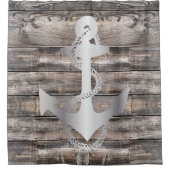 田舎航海のいかり+ロープ| シャワーカーテン (正面)