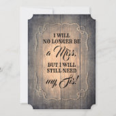 田舎花嫁のメイド・オブ・オーナー(花嫁付き添い人) 招待状 (正面)