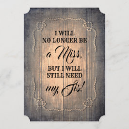 田舎花嫁のメイド・オブ・オーナー（花嫁付き添い人） 招待状