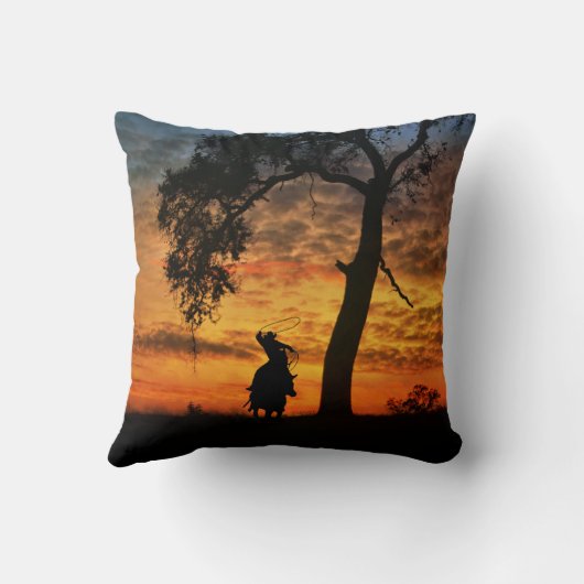 田舎西カウボーイ馬でロープ クッション (裏面)