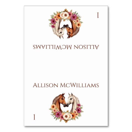 田舎西洋馬 –  テーブルナンバー (正面)