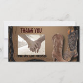 田舎西部のカウボーイ結婚ズ サンキューカード (正面)