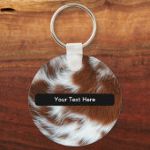 田舎西部の牛のパターン キーホルダー (裏面)