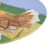 田舎走のの鶏と茶色い雌鶏 カッティングボード (角)