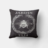 田舎農家フランスのの黒板ヴィンテージ クッション (裏面)