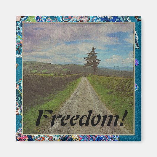 田舎道から歩く マグネット (正面)