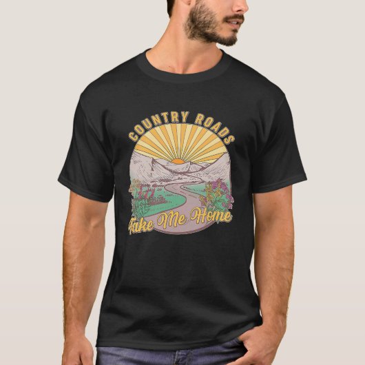 田舎道に行くと家へ帰る Tシャツ (正面)