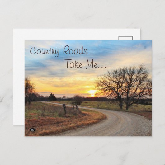 田舎道に連れて行かれ… ポストカード (正面/裏面)