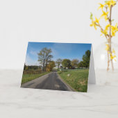 田舎道の景色ドライブのための減速 カード (黄色い花)
