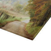 田舎道の秋 カッティングボード (角)