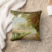 田舎道の秋 クッション (ブランケット)