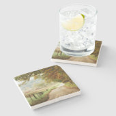 田舎道の秋 ストーンコースター (横)