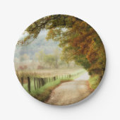 田舎道の秋 ペーパープレート (正面)