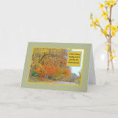 田舎道の紅葉 カード (黄色い花)