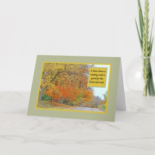 田舎道の紅葉 カード (正面)