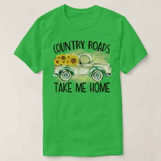 田舎道を行くと日の花が咲く Tシャツ (デザイン正面)
