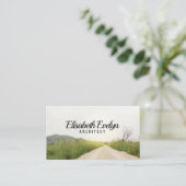 田舎道路を持つ田園風景 名刺 (スタンド正面)