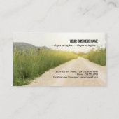 田舎道路を持つ田園風景 名刺 (裏面)