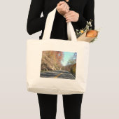 田舎道 ラージトートバッグ (正面(商品))