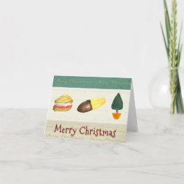 田舎風で居心地の良いビスケットクッキーのクリスマスカード シーズンカード