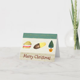 田舎風で居心地の良いビスケット クッキー クリスマス折りたたみ シーズンカード