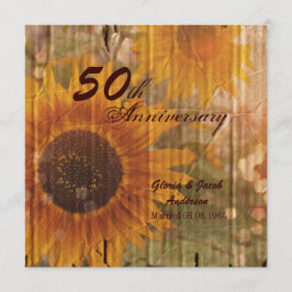 田舎風のひまわり 結婚50周年記念 招待状