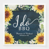 田舎風のひまわり I Do BBQ エンゲージメントパーティー ナプキン (正面)