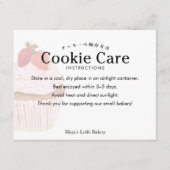 田舎風のイチゴのカップケーキのクッキー保存方法 サンキューカード (正面)
