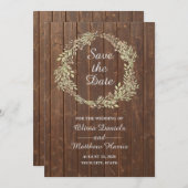 田舎風のウェディング ウッドバーンスタイルのSave the Date 招待状 (正面/裏面)
